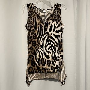Cato Leopard Animal Print Sleeveless Tank Top Size Small Like New